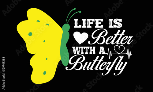 Butterfly t-shirt design vector template photo