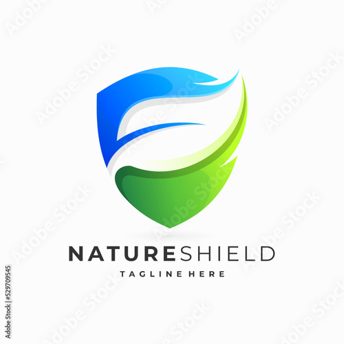 shield leaf gradient logo