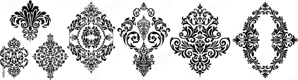 Set of Baroque Design Elements and Ornaments Set of Baroque Design Elements and Ornaments