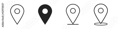 Fototapet geolocation gps tag icons set, mark location, location pin icon, position symbol