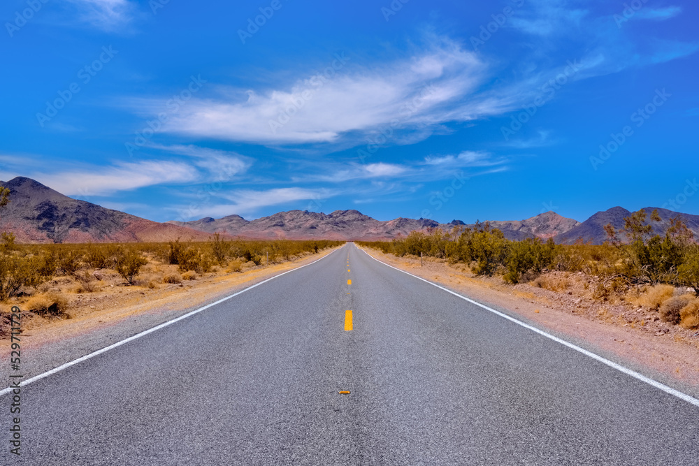 Long, straight desert highway