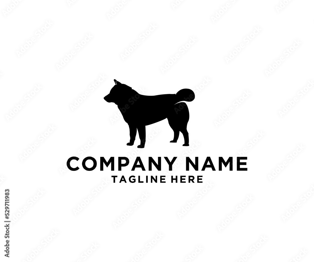 dog logo design silhouette illustration
