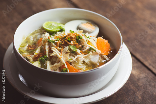 Soto Banjar or Traditional Chicken Soup from South Borneo Kalimantan, Indonesia photo