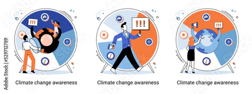 Change climate awareness metaphor, saving planet, World Environment Day, global warming ecological problems. human-induced observed and projected long-term changes mean climate. Nature saving strategy