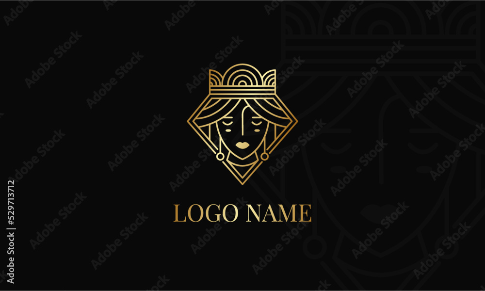  icon logo of luxury traditional queen 