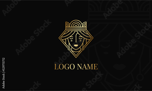  icon logo of luxury traditional queen 