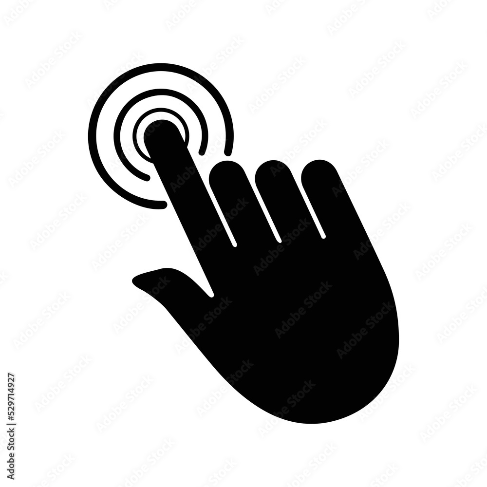 Finger click screen tap touch icon | Black Vector illustration | Finger click screen tap touch icon | Black Vector illustration |
