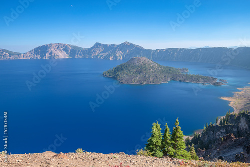 Crater Lake landmark in Oregon state.