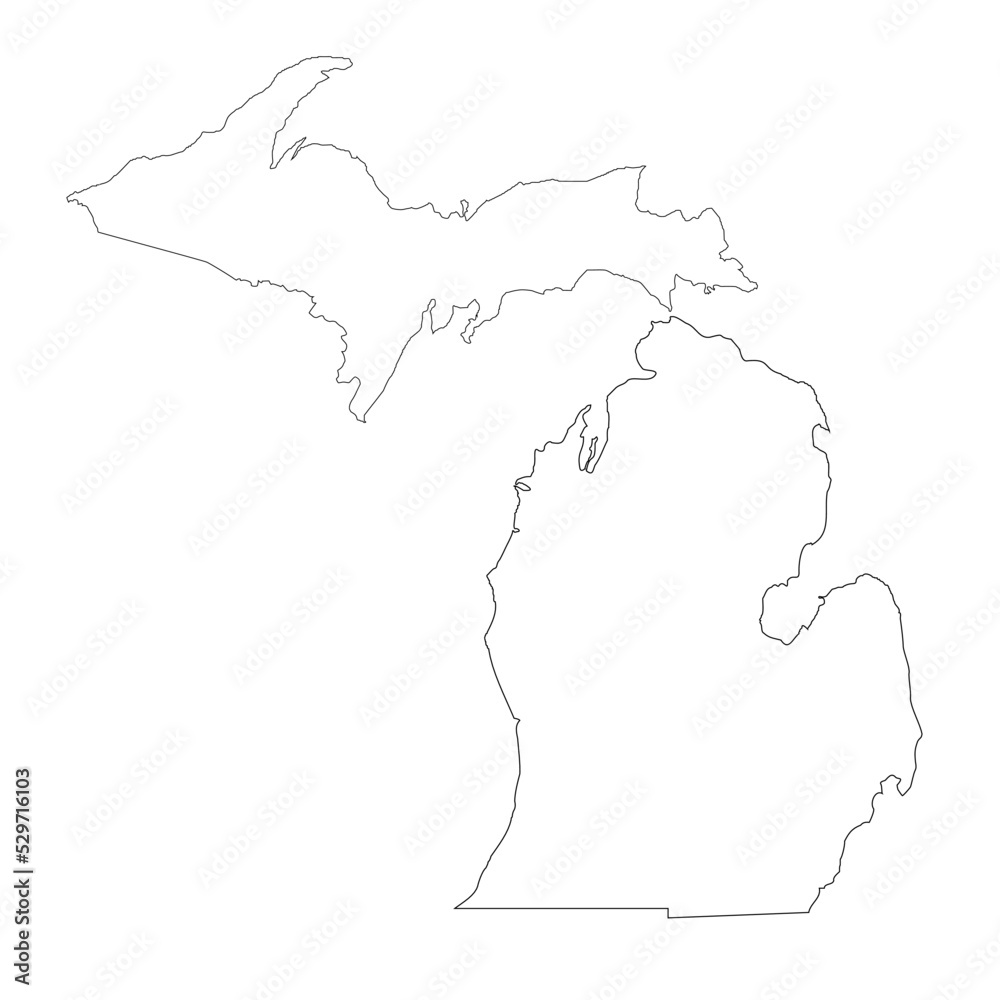 Outline of Michigan - obrazy, fototapety, plakaty 