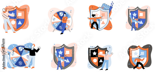 Confidence concept. Person has private conversation metaphor. Confidential communication. Trust property, reassuring partnerships, conviction. Protection of intellectual property. Confidential data