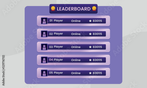 video game leaderboard, online leaderboard template