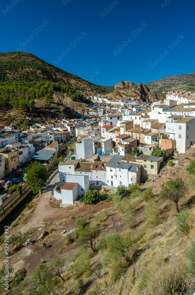 Aerial view of the village of Cambil, Spain