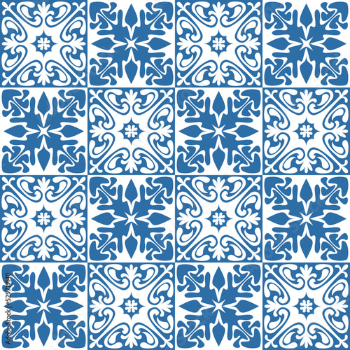 Azulejo spanish tile for kitchen backsplash design, retro geometric vector illustration