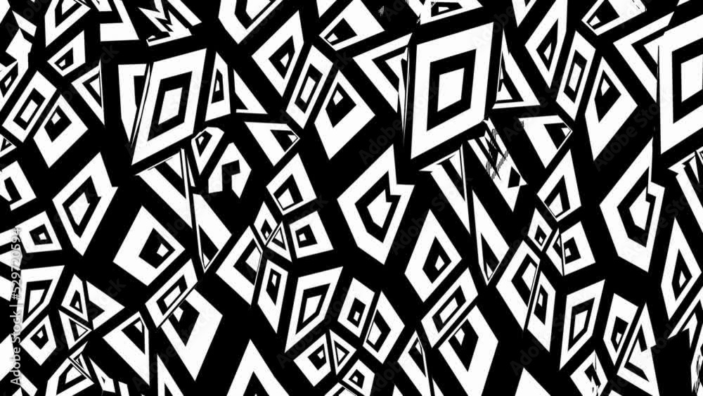 Abstract background with black and white shapes.Seamless loop video. grunge background. Abstract background with black and white shapes.Seamless loop video. grunge background.