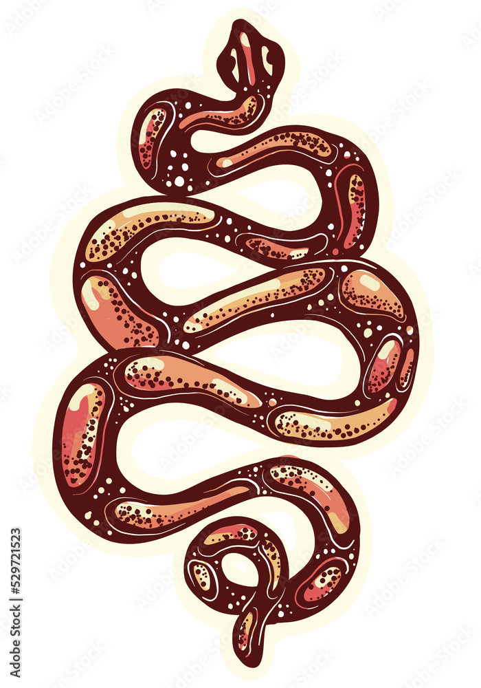 Fototapeta premium Snake in decorative tribal style