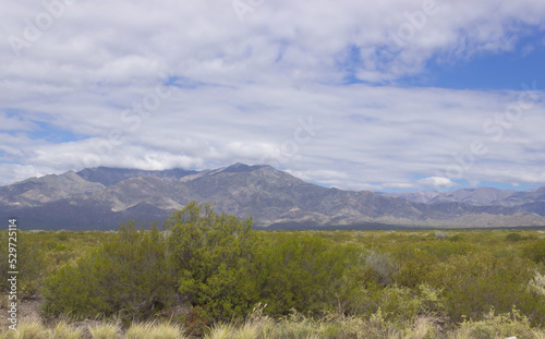 Beautiful scenery with mountains on a cloudy day.