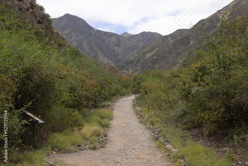 Beautiful scenery with mountains on a cloudy day.