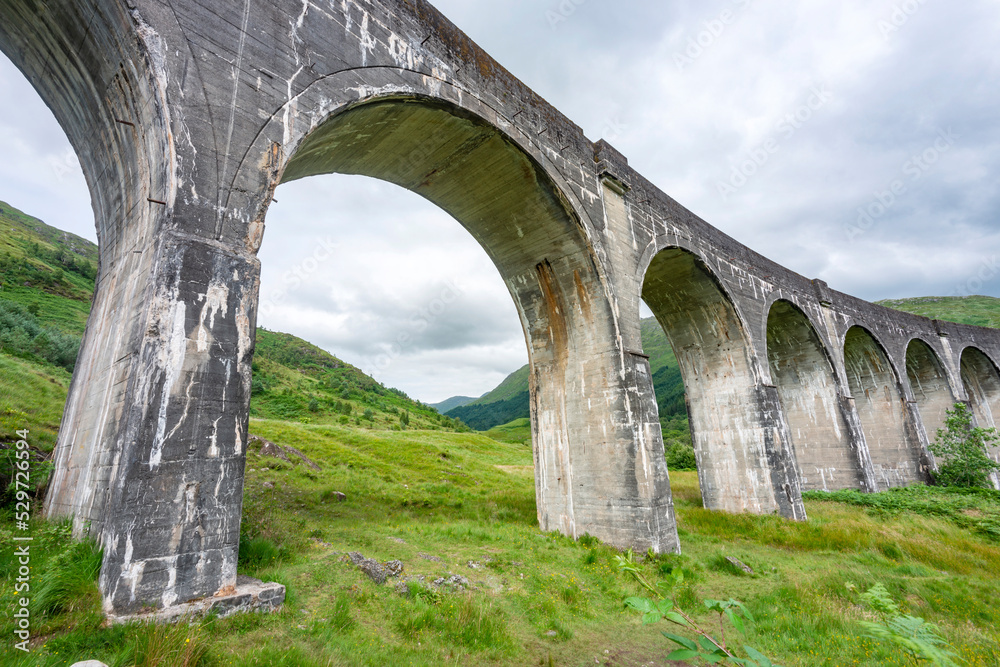 Undernath the high arches of Glenfinnan Viaduct,Western Highlands of Scotland,UK.