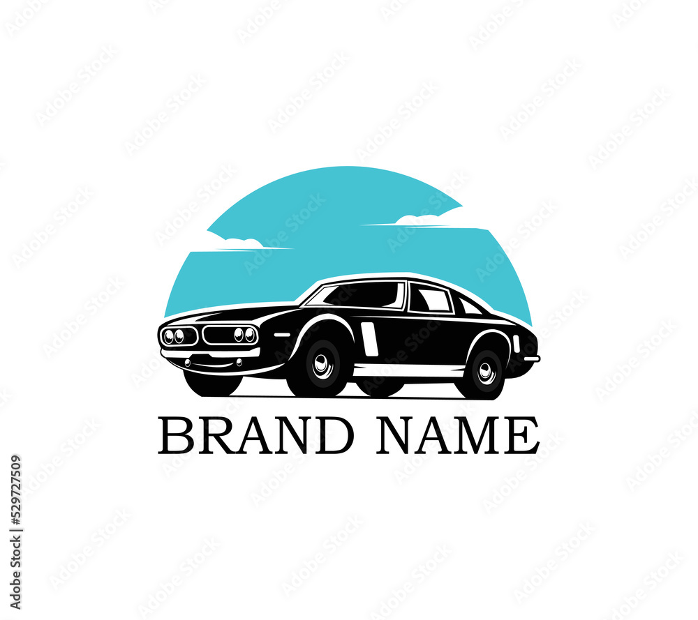 Muscle car logo - vector illustration, emblem design on white background	