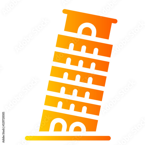 pisa tower gradient icon