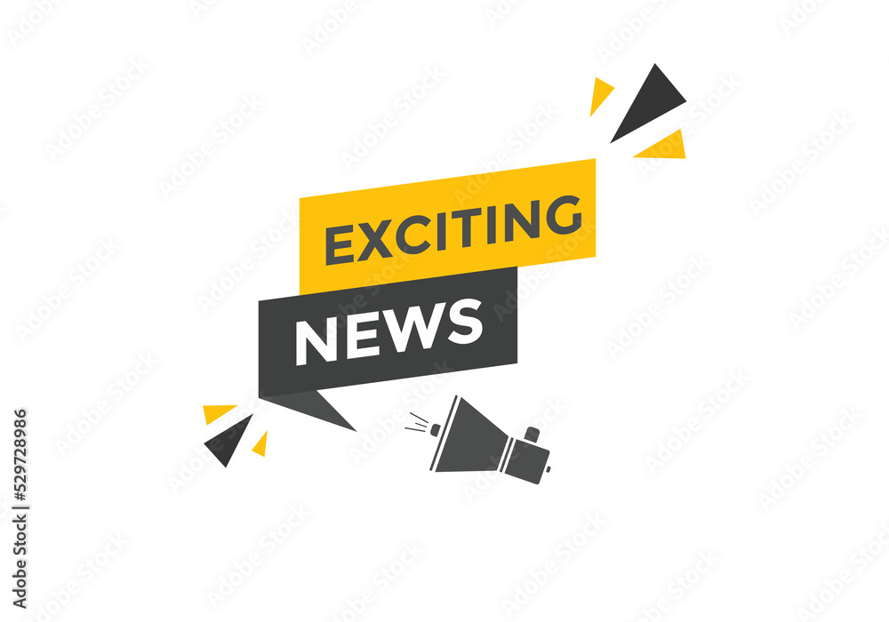 Exciting news button. Exciting news sign speech bubble. Web banner label template. Vector Illustration
Exciting news button. Exciting news sign speech bubble. Web banner label template. Vector Illustration
