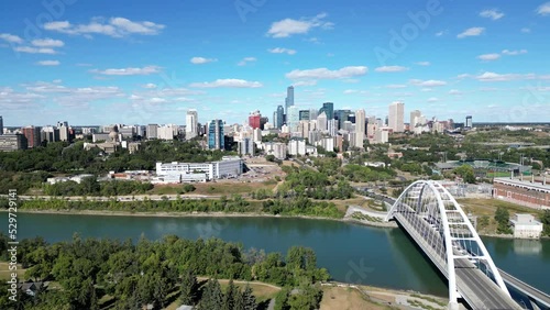 Traffic crosses the Walterdale Bridge into downtown Edmonton
 photo