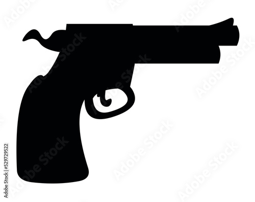 Vector illustration of the black silhouette of a classic cowboy or sheriff gun