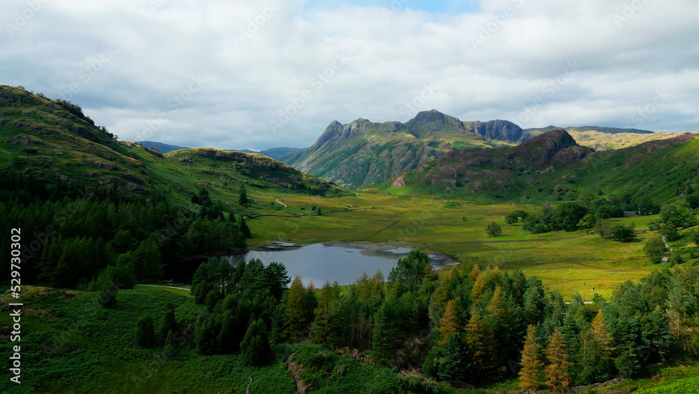 Obraz premium Lake District National Park - aerial view - drone photography