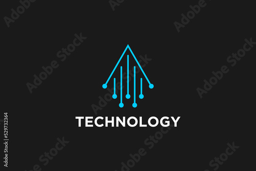 Rocket circuit logo design modern technology internet icon symbol photo