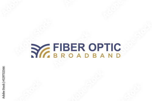 Fiber optic cable logo design wifi signal icon symbol modern data technology symbol