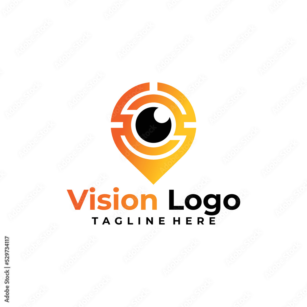 vision logo concept, shutter point design template