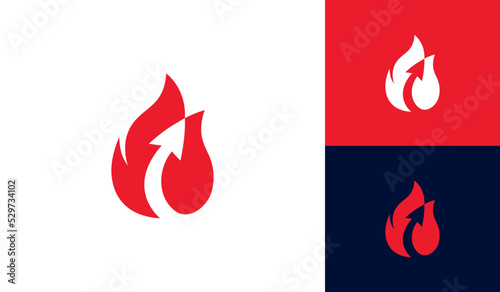 Fire logo with arrow symbol photo