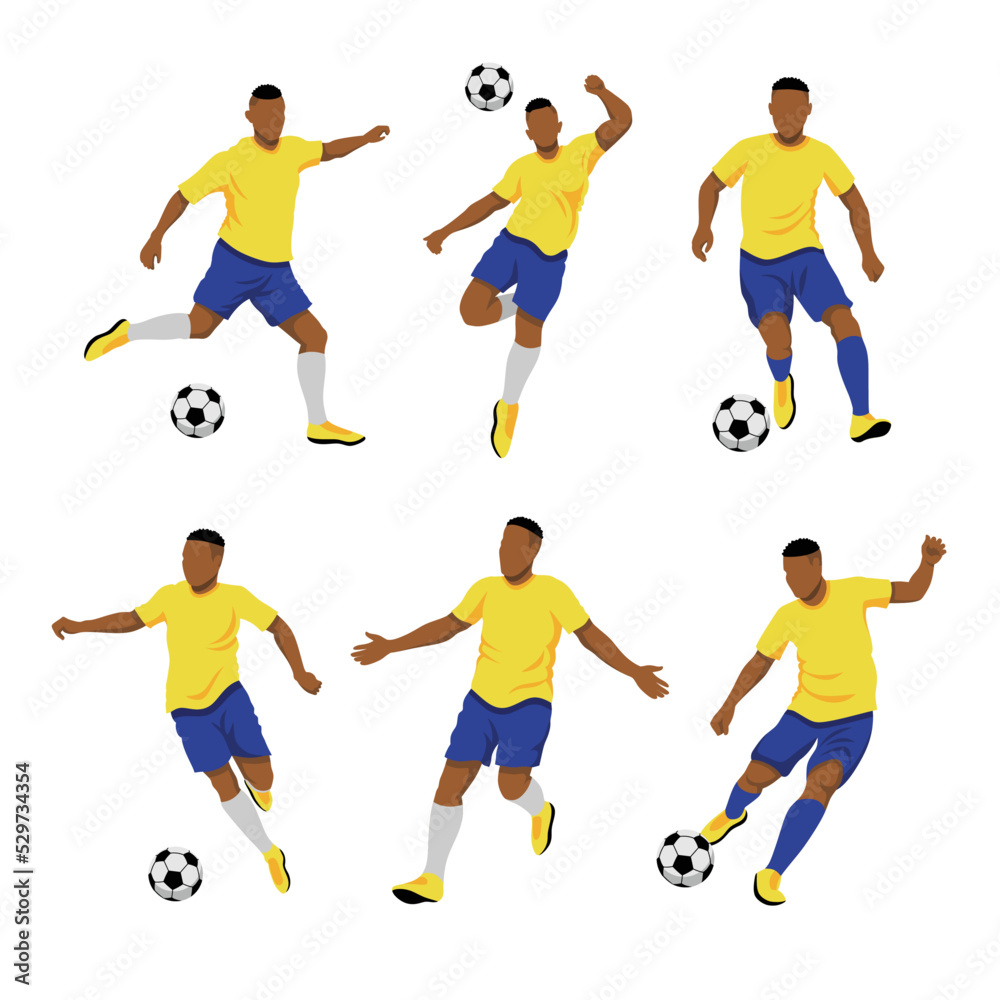 Brazil Football Player Man Illustration World Cup 2022
