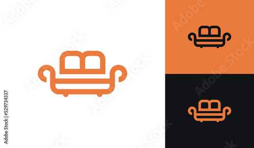 Simple sofa logo with letter B for furniture company