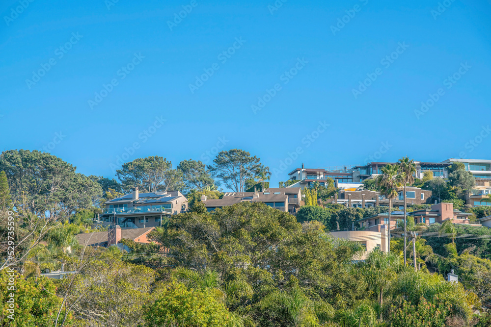 La Jolla, California- Residential area on a slope with large building houses