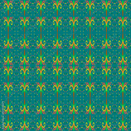 ikat pattern design.seamless pattern folklore zamba regge style photo