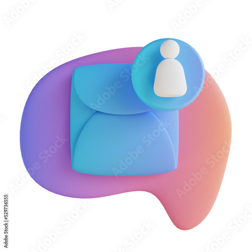 3D illustration business message