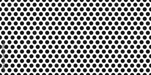 Elementary polka dots made of large black dots. Print and decoration seamless print.