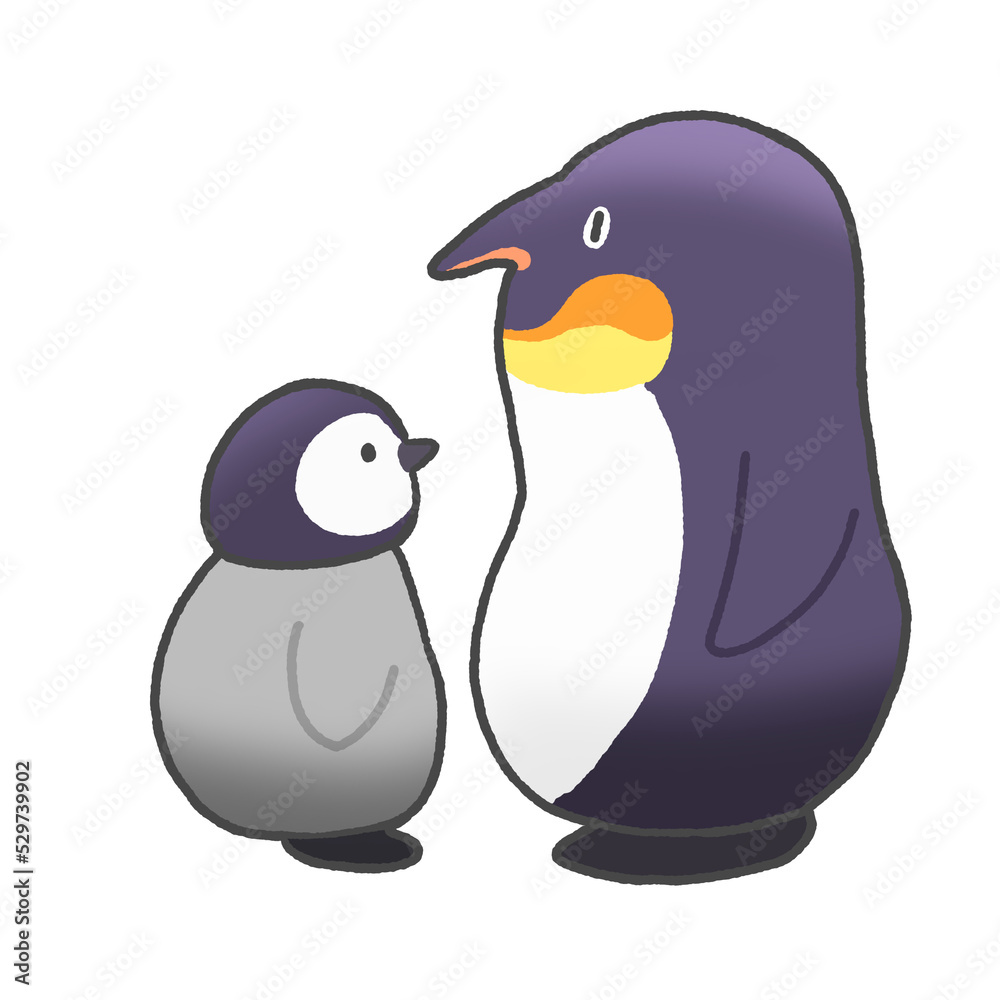 Naklejka premium ペンギンの親子