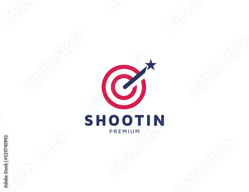 Target strategy arrow logo design illustration