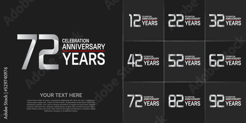 set of anniversary white color can be use for celebration event