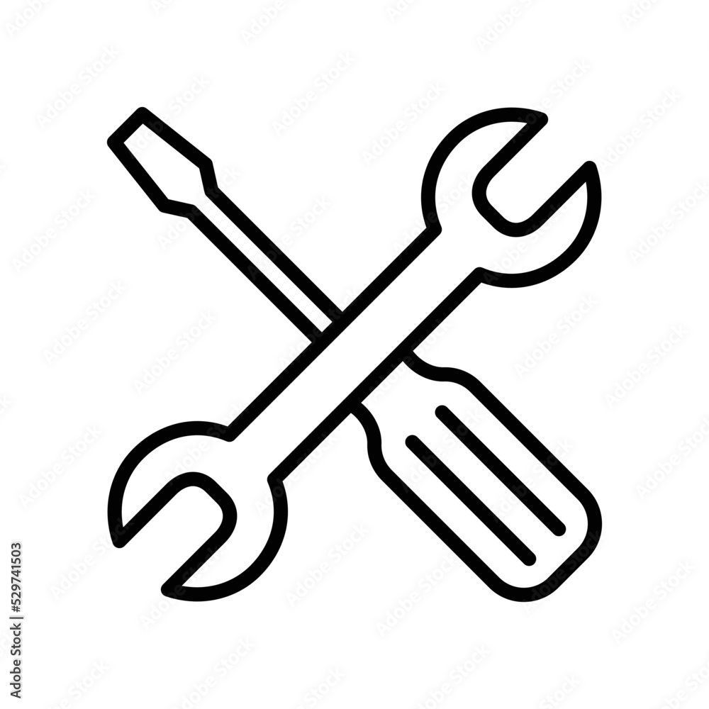 screw driver icon vector design template in white background