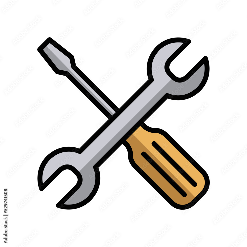 screw driver icon vector design template in white background screw driver icon vector design template in white background