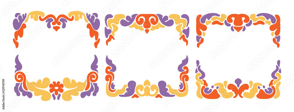Collection of Abstract Floral Groovy Frame