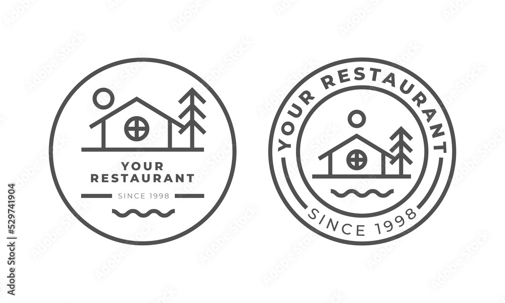 Monochrome Restaurant Logo Template Monochrome Restaurant Logo Template