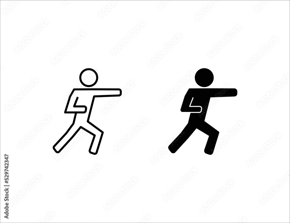 martial art icon. outline icon and solid icon martial art icon. outline icon and solid icon