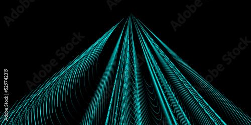 Futuristic black background with blue lines