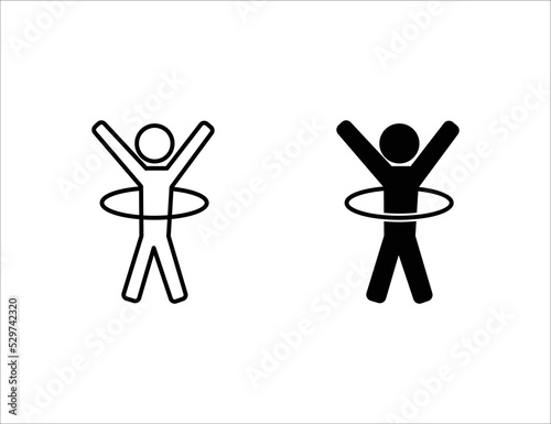 hula hoop icon. outline icon and solid icon
