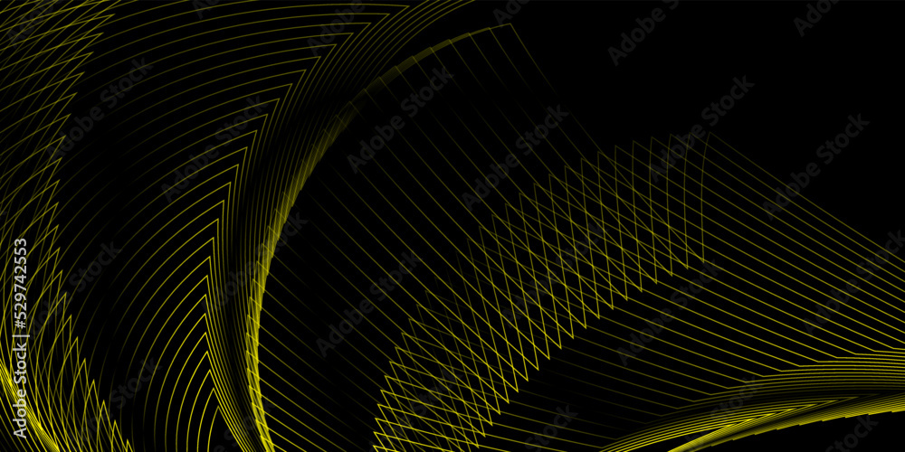 Futuristic black background with yellow lines Futuristic black background with yellow lines