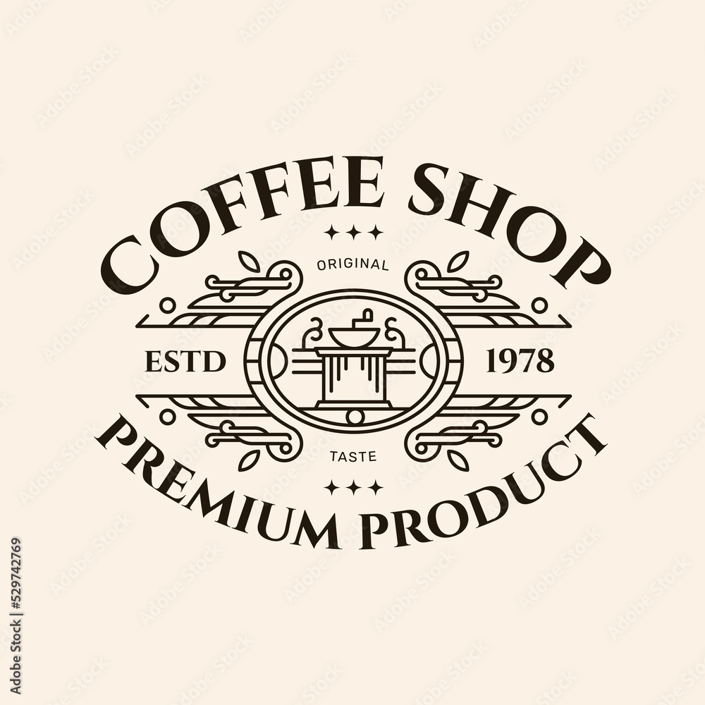 Premium coffee shop logo template